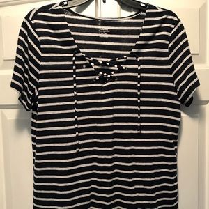 Navy and White Striped T-Shirt